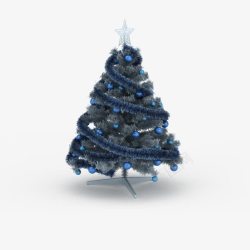 个性圣诞树素材图片个性蓝色圣诞树片高清图片