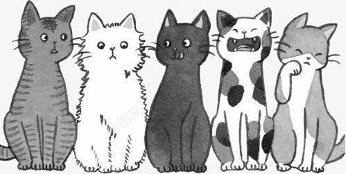 猫png免抠素材_新图网 https://ixintu.com 儿童 卡通 可爱 喵星人 手绘 猫