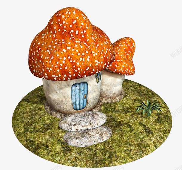 精灵住的蘑菇房子png免抠素材_新图网 https://ixintu.com 房子 精灵 蘑菇