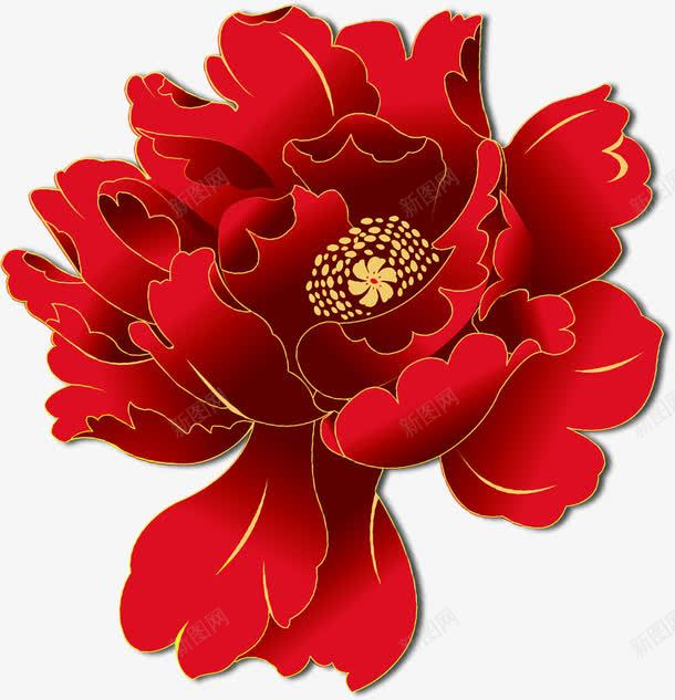 手绘立体红色海报花朵png免抠素材_新图网 https://ixintu.com 海报 立体 红色 花朵