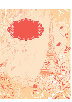 巴黎花纹时尚花纹底纹埃菲尔铁塔矢量图高清图片