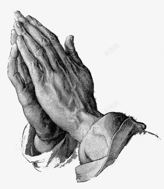 手绘双手合十png免抠素材_新图网 https://ixintu.com 元素 双手合十 手绘 祈祷的手 装饰