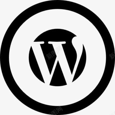 WordPress的标志的圆形按钮图标图标