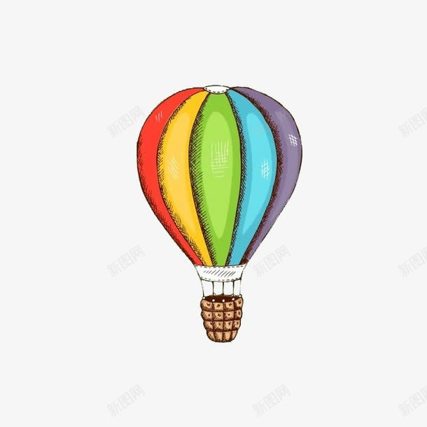 卡通热气球png免抠素材_新图网 https://ixintu.com 五颜六色 手绘 气球 漂浮 漂浮素材