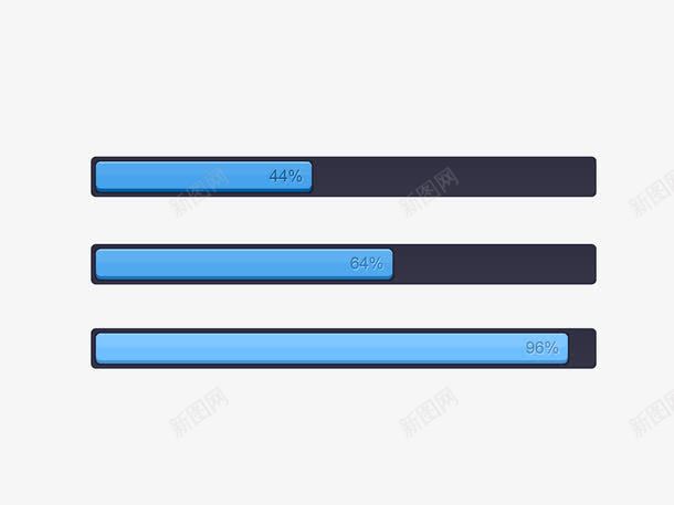 蓝色进度条png免抠素材_新图网 https://ixintu.com 条形 正在加载 矢量素材 网页设计 蓝色 进度条
