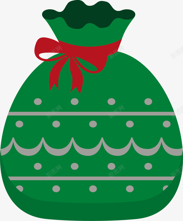 绿色礼物袋子矢量图ai免抠素材_新图网 https://ixintu.com 圣诞礼物 矢量png 礼物 礼物袋子 绿色袋子 袋子 矢量图