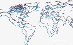 创意双层地图轮廓线条素材