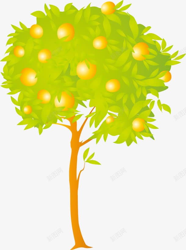 绿色植物果树创意图标png_新图网 https://ixintu.com 创意图标 果树 绿色植物