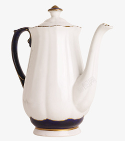 黑白茶壶白色瓷器茶壶高清图片