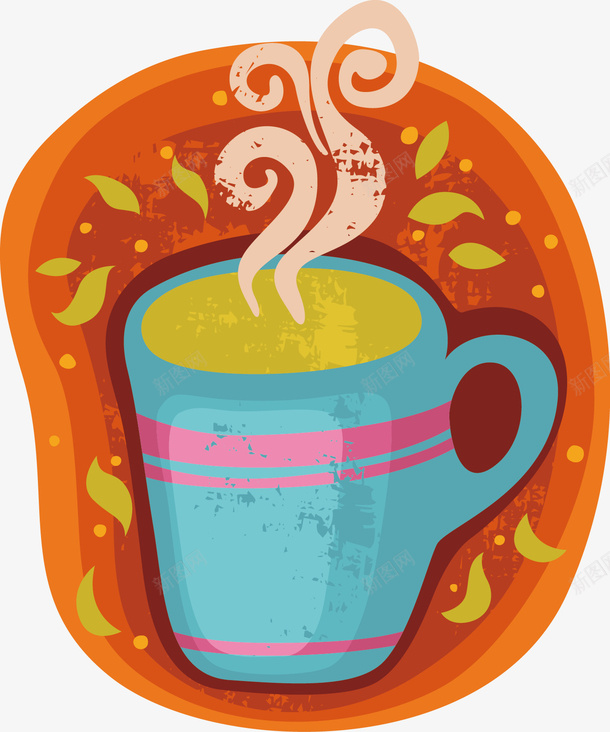 彩绘咖啡图案矢量图ai免抠素材_新图网 https://ixintu.com 咖啡 咖啡画稿 彩绘咖啡图案矢量素材 杯子 绘画 矢量图