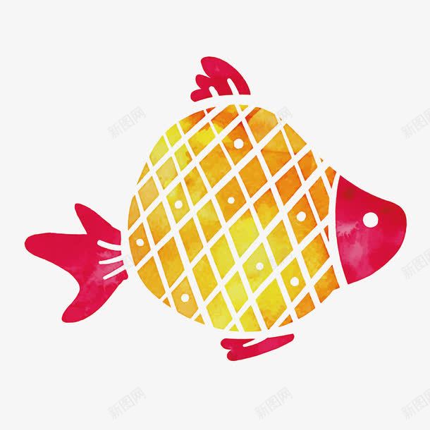 手绘红色小鱼png免抠素材_新图网 https://ixintu.com 卡通动物 小鱼 手绘鱼 条纹鱼 海洋生物 红色 鱼