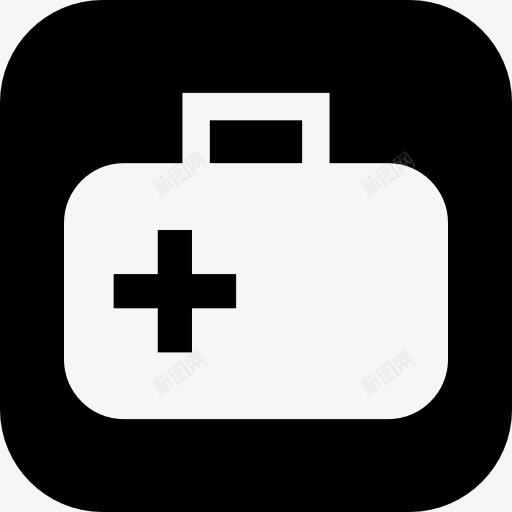 急救箱在一个圆形广场图标png_新图网 https://ixintu.com 医疗 圆的 工具 平方 急救包 援助 首先 黑色和白色