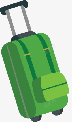 拉杆箱手提箱绿色拉杆式手提箱矢量图高清图片