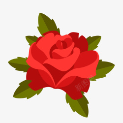 扁平化花朵装饰卡通扁平化玫瑰花矢量图高清图片