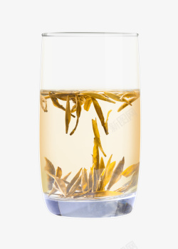 玻璃杯里的茶汤蒙顶黄芽黄茶高清图片