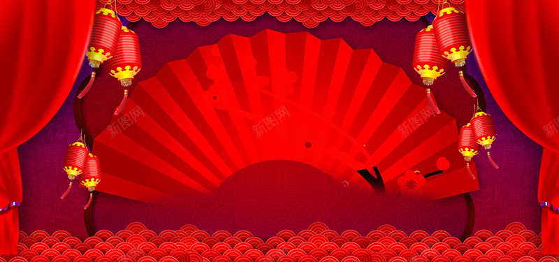 红色中国风传统节日背景背景