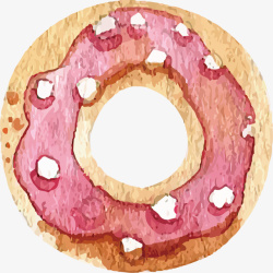 甜甜圈图手绘面包圈矢量图高清图片