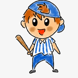 棒球小子彩绘可爱儿童矢量图高清图片