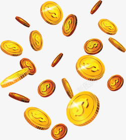 金色硬币金色飞舞金融货币矢量图高清图片