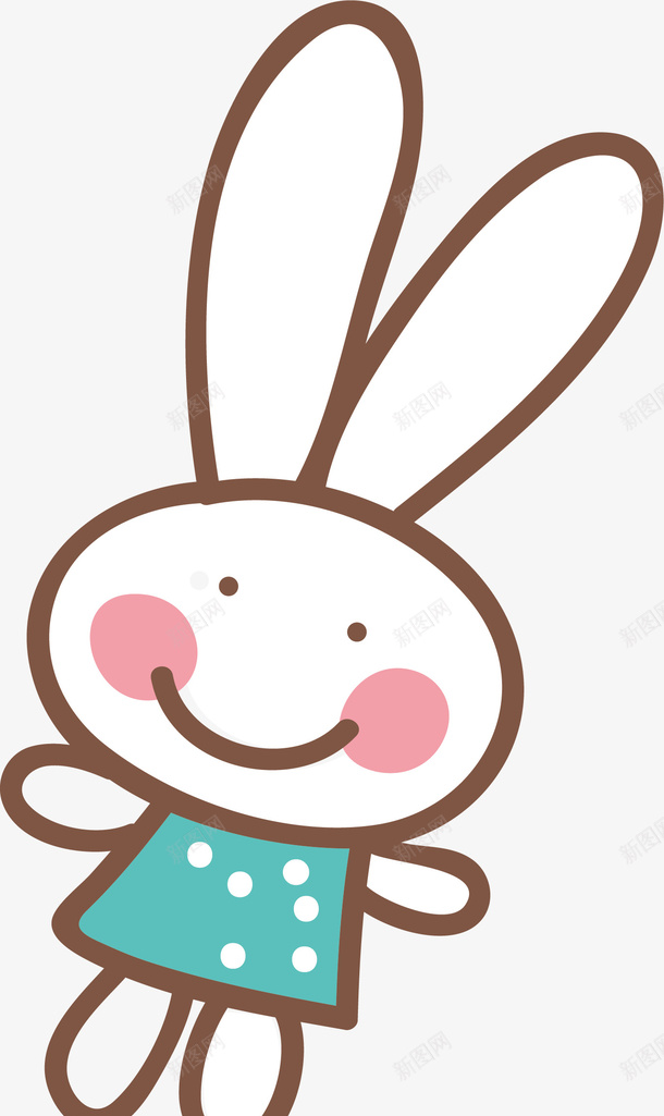 手绘可爱小兔子矢量图ai免抠素材_新图网 https://ixintu.com 创意 卡通 小兔子 彩色图 手绘图 漫画 简单 矢量图
