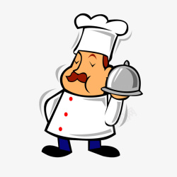 卡通白色厨师图案素材