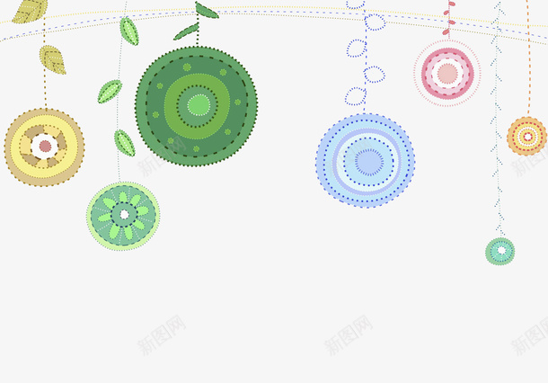 手绘彩色圆圈装饰图png免抠素材_新图网 https://ixintu.com 创意 卡通手绘 叶子 圆圈 圆形 植物 水彩 绿色 装饰