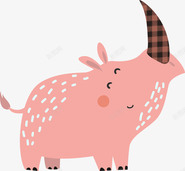 手绘粉色可爱犀牛png免抠素材_新图网 https://ixintu.com 创意图 可爱 可爱犀牛 彩色图 手绘图 简单的