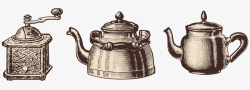 西式复古茶壶矢量图素材