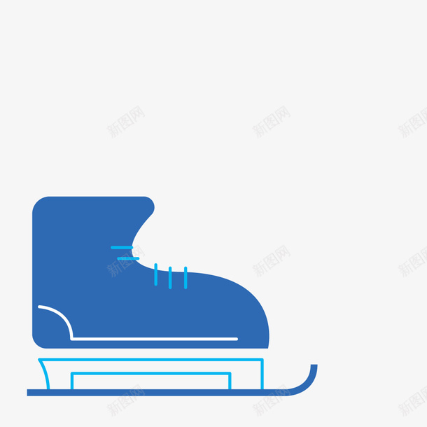 手绘滑冰鞋png免抠素材_新图网 https://ixintu.com 滑冰鞋 蓝色滑冰鞋 装饰图 装饰画 鞋