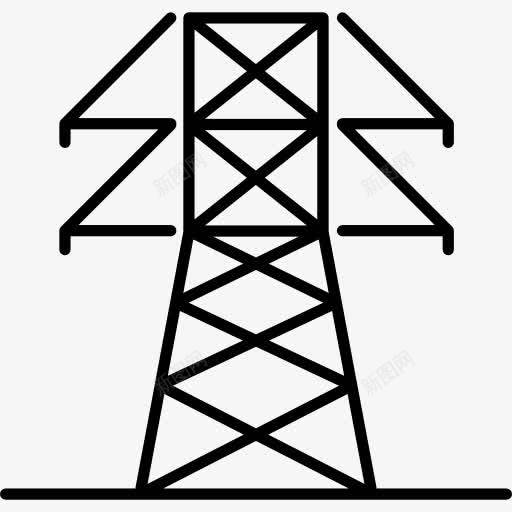 电塔图标png_新图网 https://ixintu.com 污染 电力 电气 能源 高压电塔