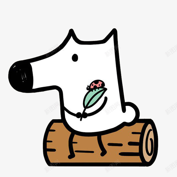 卡通动物png免抠素材_新图网 https://ixintu.com 动物 卡通 可爱 彩色 手绘 木墩 水彩 白色 紫色