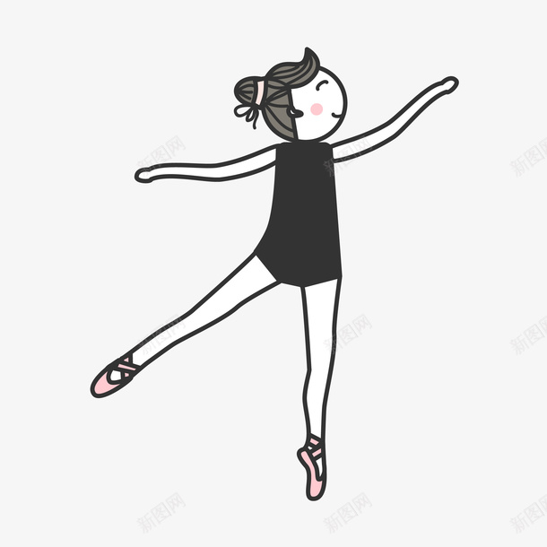 手绘舞蹈女孩矢量图ai免抠素材_新图网 https://ixintu.com 手绘 手绘的 手绘舞蹈女孩 矢量的 矢量舞蹈女孩 矢量图