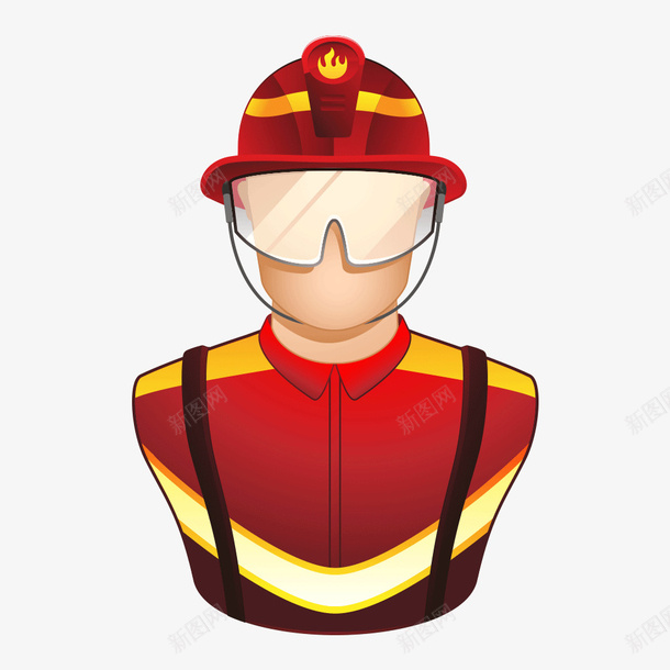 消防队员psd免抠素材_新图网 https://ixintu.com 卡通 消防队员 素材 红色
