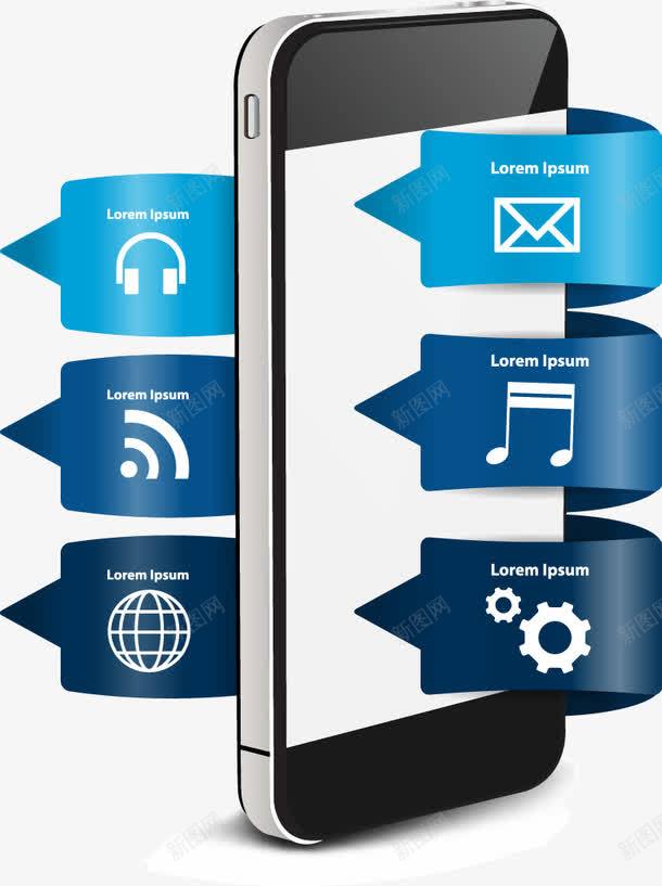 手机APP矢量图eps免抠素材_新图网 https://ixintu.com 互联网 信息 免费下载 手机APP素材 短信 设置 通话 音乐 矢量图