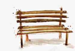 公园路边木制长椅座椅素材