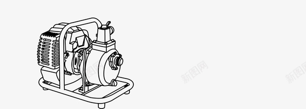 吸尘器手绘图png免抠素材_新图网 https://ixintu.com 发动机 吸尘器 手绘 线描