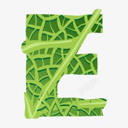彩色圈字母E蔬菜字母E高清图片