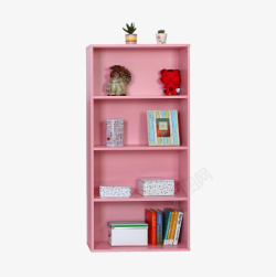 粉色书架四分格粉色置物架高清图片