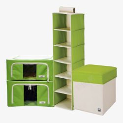 绿色收纳盒收纳箱套装高清图片