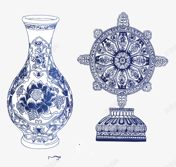 青花瓷矢量图eps免抠素材_新图网 https://ixintu.com 瓶子 矢量青花瓷 花瓶 青花瓷 矢量图