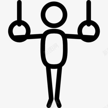 体操运动员吊环图标图标