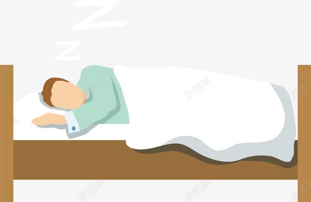在床上睡觉的人png免抠素材_新图网 https://ixintu.com 打呼噜 木床 睡觉 睡觉的人 矢量素材