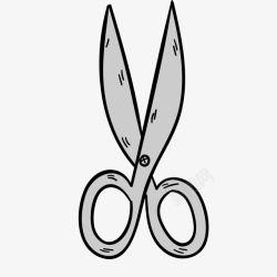 灰色小型剪刀剪裁工具卡通创意手绘剪刀矢量图高清图片