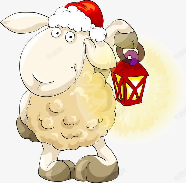 卡通举灯的绵羊png免抠素材_新图网 https://ixintu.com Q版举灯的绵羊 可爱的绵羊 小清新 手绘举灯的绵羊