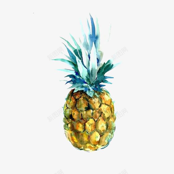 水彩菠萝png免抠素材_新图网 https://ixintu.com 卡通 手绘 插画 水果 美食 菠萝