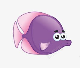 紫色小鱼png免抠素材_新图网 https://ixintu.com 卡通 可爱的 海洋生物