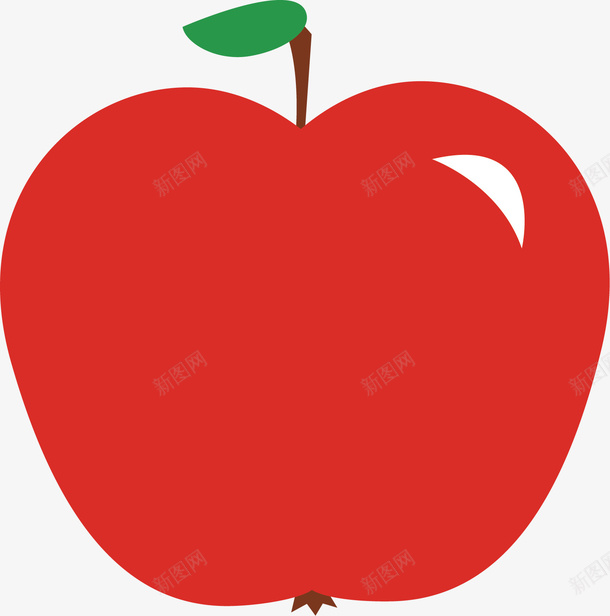 红色的诱人苹果矢量图ai免抠素材_新图网 https://ixintu.com 健康 可口 红色 绿叶 美味 苹果 营养 矢量图