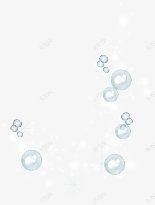 卡通手绘蓝色气泡png免抠素材_新图网 https://ixintu.com 漂浮装饰 蓝色气泡 装饰物 透明