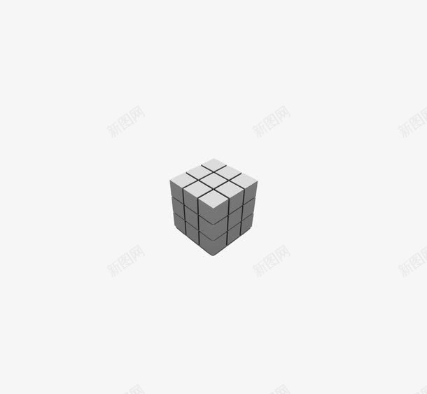 魔方png免抠素材_新图网 https://ixintu.com 几何图形 白色 立方体