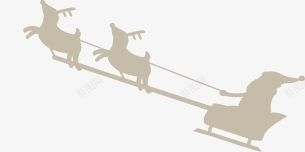 手绘卡通雪橇圣诞老人png免抠素材_新图网 https://ixintu.com 卡通 圣诞老人 雪橇